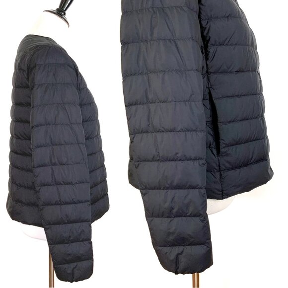 Uniqlo Black Quilted Down Puffer Snap Front Sz M - Picture 3 of 16